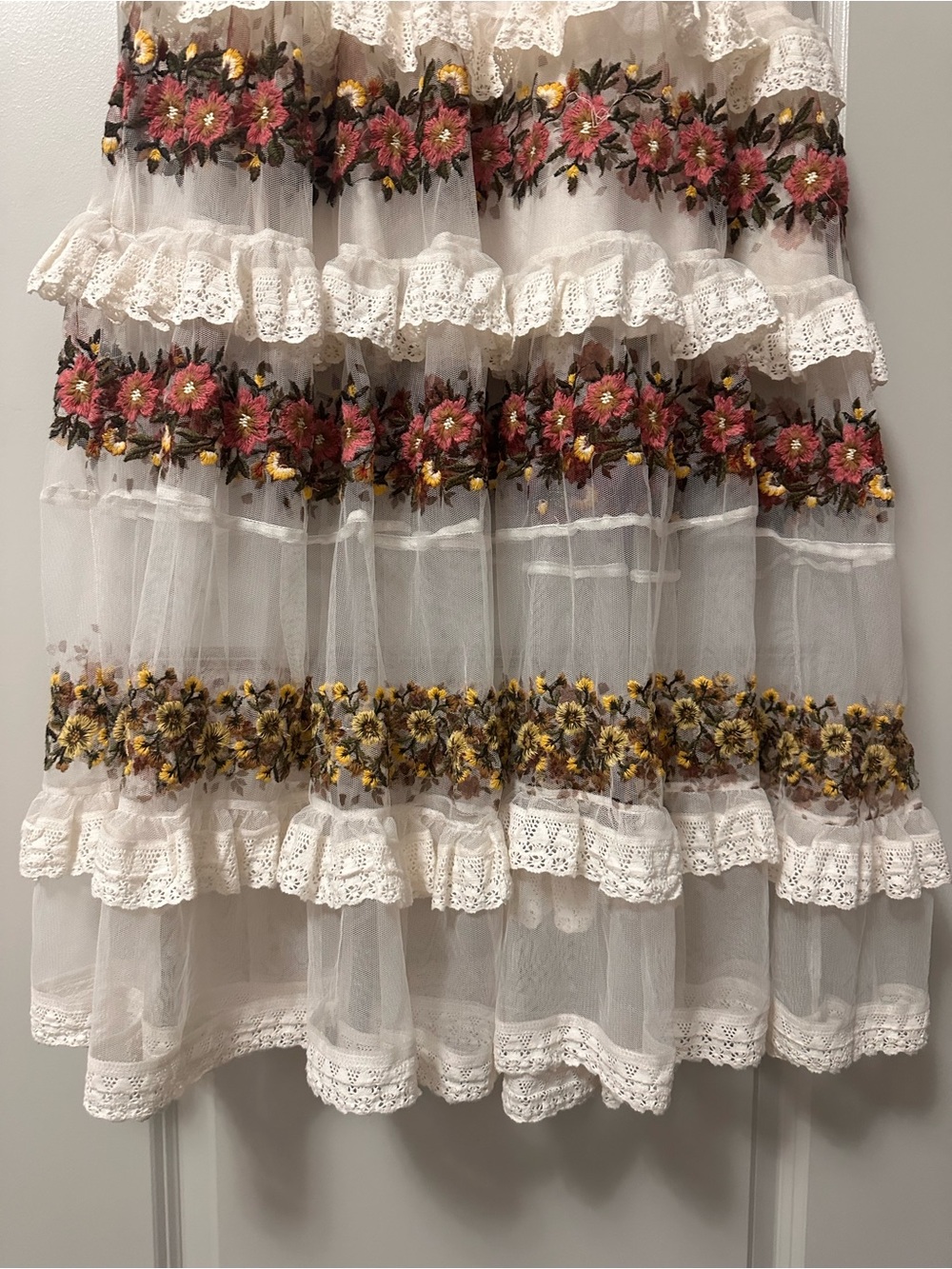 Anthropology Bohemian Ruffle Floral Tiered Maxi Dress - Picture 6 of 9